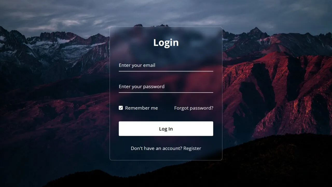 Create A Glassmorphism Login Form in HTML and CSS
