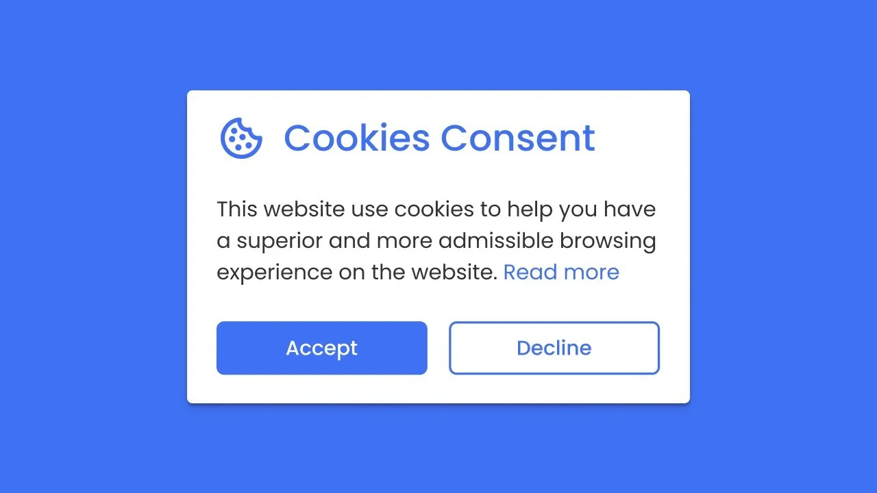 Cookie Consent Box for HTML CSS and JavaScript