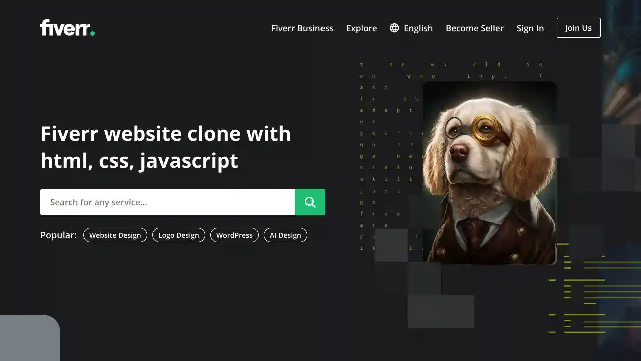 Responsive Fiverr Website in HTML and CSS